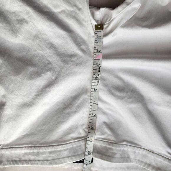 THEORY pants White Ankle Crop size 8 Zipper Leg Capri Stretch Coastal Resort - Picture 9 of 12